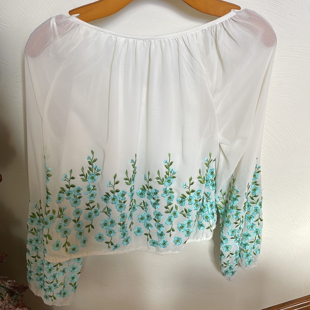 Free People embroidered crop top blouse - Picture 4 of 10